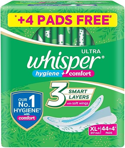 Whisper Ultra XL Diapers 44+4 Pieces for Babies