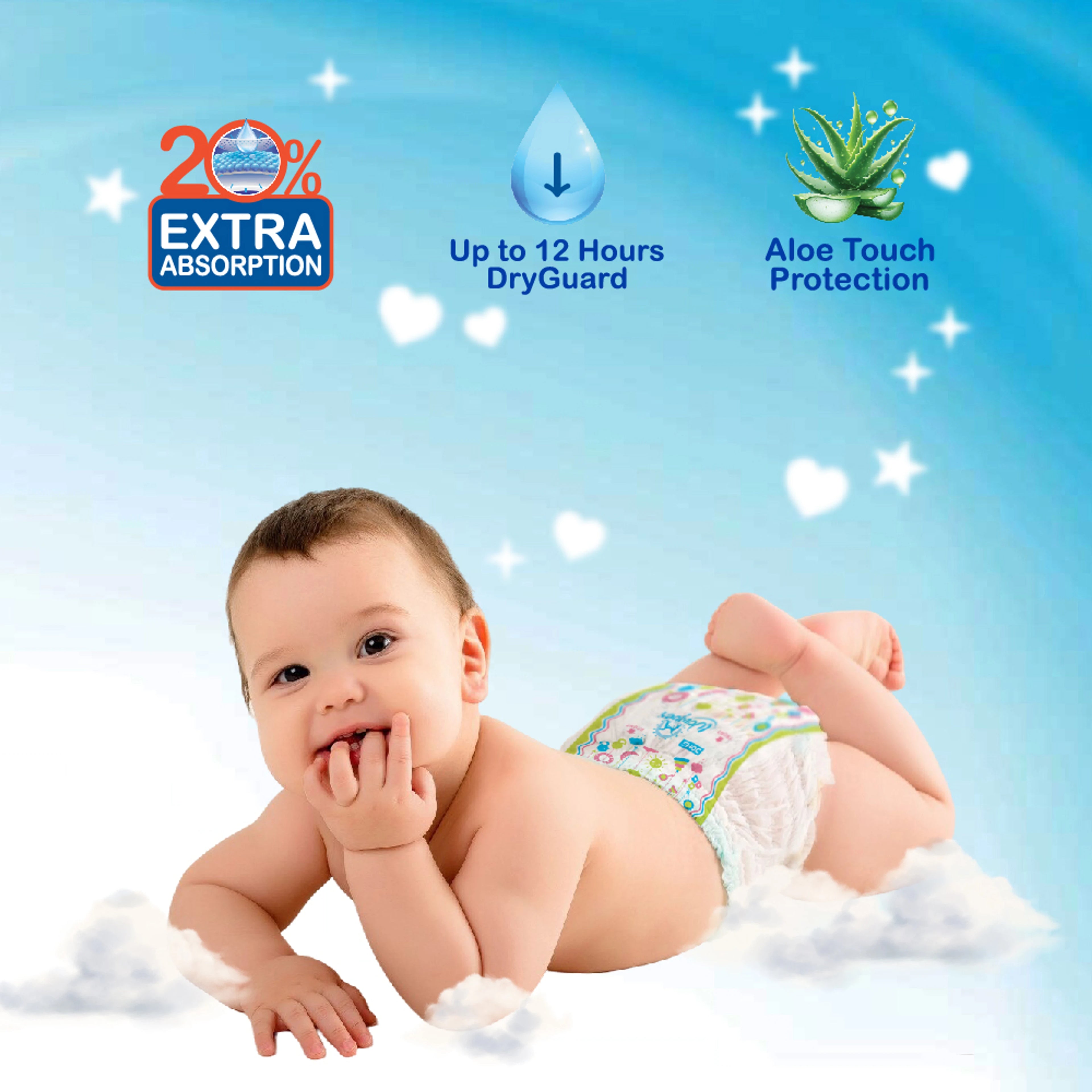 Doms Baby Diaper | Upto 12 Hours Absorbtion