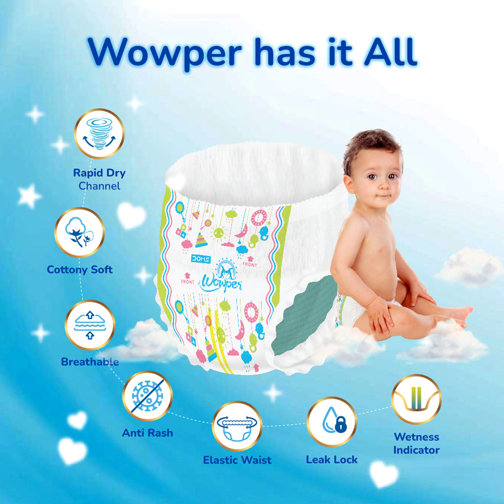 Doms Baby Diaper | Upto 12 Hours Absorbtion